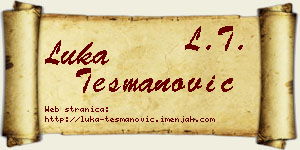 Luka Tešmanović vizit kartica